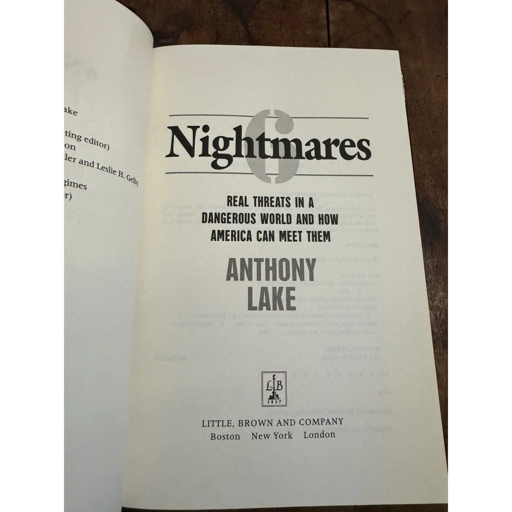6 Nightmares Anthony Lake First Edition HC 2000 Terrorism National Security